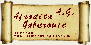 Afrodita Gaburović vizit kartica